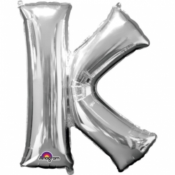 Balon foliowy litera K Srebrny 83 cm